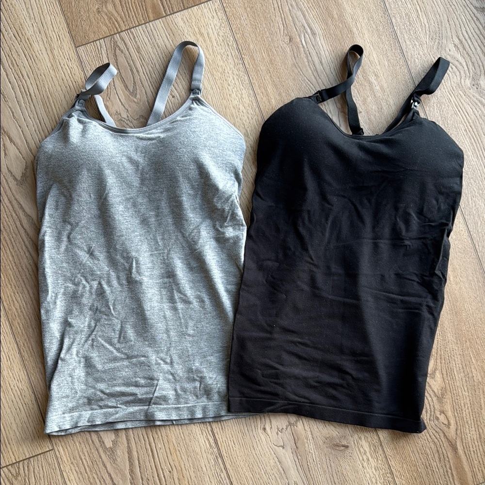 Auden Women’s Nursing Seamless Cami - small - black and grey